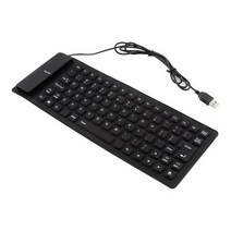 키보드 블루투스키보드 게이밍키보드 USB 유선 PC 방수 새로운 접이식 실리콘 유연한 소프트 롤 실리카 젤 노트북, [01] Black