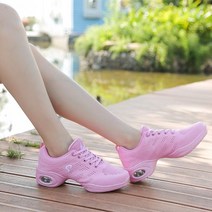편안한발 에어쿠션 댄스화 방송댄스신발 라인댄스화, 35, 883 펀칭 핑크