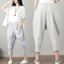 라쿤걸 직수입 편안한 린넨 9부배기팬츠 SN0404