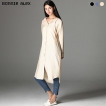 [보니알렉스] (BONNIE ALEX) 롱 후디드 버튼 원피스 자켓
