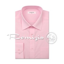 오마보이 남자 솔리드 핑크 긴팔 일반핏 정장 와이셔츠