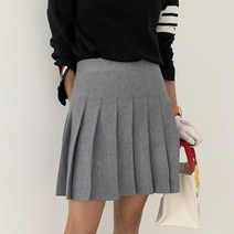 겨울 라운딩 여성 골프웨어 55 77 치마 밴딩 플리츠 니트 모직 골프 스커트 3color