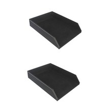 STOBOK 2pcs A 종이 보관 트레이 파일 문서 스탠드 종이 폴더 가죽 트레이 a4 문서 정리함 종이 스탠드 트레이 정리함 데스크톱 보관 디스크 업무용 파일 랙 인조 가죽, 37*27.5cmx2pcs, Picture 1x2pcs