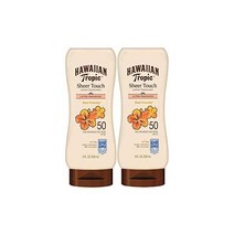 하와이안 트로픽 쉬어 터치 로션 선스크린 SPF 50 8oz | 선블록 옥시벤존 프리 바디