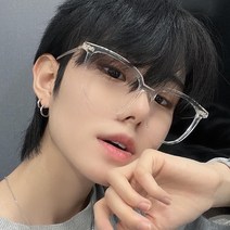남자 여자 대두 빅 오버사이즈 사각 투명 뿔테 슬림 데일리 패션 안경테