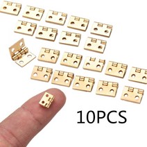 10Pcs 황동 도금 미니 경첩 작은 장식 보석 나무 상자 캐비닛 도어 경첩 손톱 인형 집 가구 Acc 뜨거운
