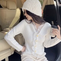 레이스 패치 초가을 니트 가디건 하늘비즈 A31 H286E737
