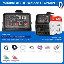 ANDELI AC DC TIG 용접기 TIG-250PE MMA 펄스 알루미늄 스폿 220V, 02 220V LED suit0
