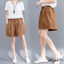 베리위시 국내배송 브라운 트리 밴딩 반바지 여자 밴딩팬츠 여름반바지