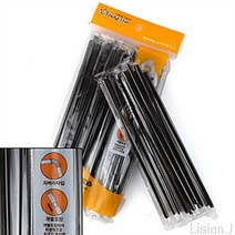 리시안제이 개별포장 자바라 빨대 50P 블랙 카페빨대 요구르트빨대