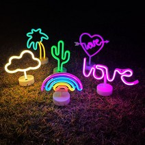 LED 네온사인 레터링 무드등 무선 아크릴 인테리어 캠핑 조명, 러브글씨