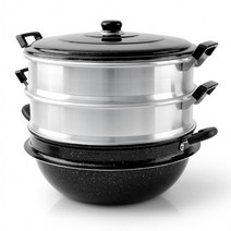 킹크랩 랍스타 대게 만두 올인원 큰냄비 3단찜통 업소용 40cm 1개, 40 CM