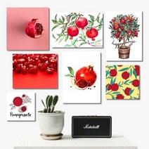 셀러허브 석류 임신 다산 그림 사진 캔버스액자 14종 3호 22x22cm, 3번/캔버스액자(옆면검정)