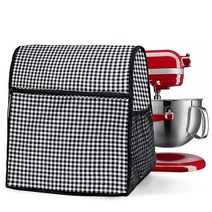 BAGSPRITE KitchenAid 볼 리프트와 호환되는 스탠드 믹서 더스트 커버 4.3-4.7L(4.5-5쿼트) 스탠드 믹서 액세서리용 커버 포켓, Black White Grid, Black White Grid