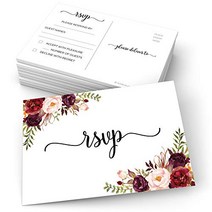 321Done RSVP Postcards (Set of 50) Red Roses Floral 4” x 6” - Blank with Mailing Side Response Card, 1