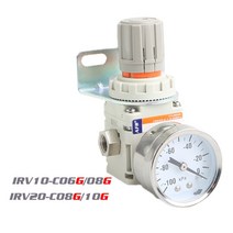 진공 게이지 측정기 디지털 압력계 관로 오일 IRV 음압 진공 레귤레이터 IRV10/IRV20 스트레이트/엘보 피팅, 07 IRV10-01G