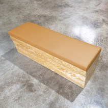 대성쇼파 수납 가능한 스툴 의자 3인용(1500mm), DS 150(라이트오렌지)