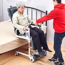 장애인리프트 휠체어리프트 교대 기계 유압 리프팅 케어 전송 장치 마비 노인 장애인 다기능 홈 접는 의자, [02] 고급스러운 무료 설치 침대 옆 팔걸이