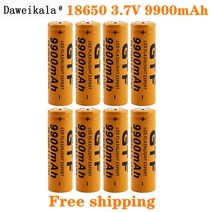 새로운 18650 배터리 3.7V 9900mAh 충전 리튬 이온 배터리는 새로운 LED 핫 손전등입니다, 8개