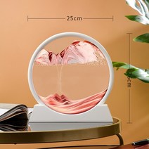 미니어처하우스 diy 집만들기 모형 3D 움직이는 모래 예술 그림 둥근 시계 깊은 바다 산 풍경 모션 디스플레이 흐르는 홈 장식, 13 Red 12 inch