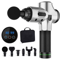 딥티슈 마사지 건 두드리는 페시아 핸드 헬드 바디 목 허리 통증 완화, 03 Silver_02 US Plug