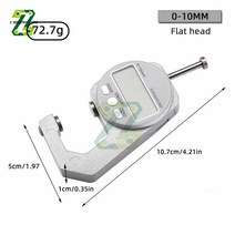디지털 두께 게이지 0-10/20mm 휴대용 LCD 전자 두께 테스터 유리 두께 게이지 측정 도구, 10MM 플랫 헤드, 01 10MM flat head