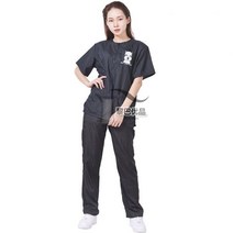 애견 고양이 미용 카페 앞치마 가운 미용사 털정리 유니폼, S, 슈나우저 세트(방수X)