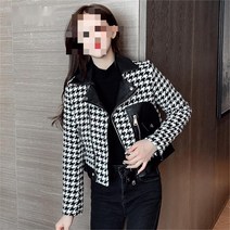 TMJ 하운드투스 모직 쇼트 패치 코트