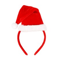 [위원스머리띠] 파티짱 산타 방울 모자 머리띠 크리스마스 파티 소품, 레드