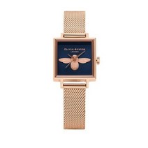 올리비아버튼 여성용 3D Bee Midnight 쿼츠메탈시계 23mm OB16AM96