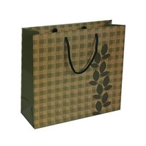 유광 코팅 체크 쇼핑백 50장 (곰돌이 나뭇잎 회색줄무늬 횐색줄무늬 마대무늬)