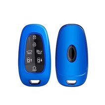 R RUIYA Key Fob 커버 케이스 프로텍터 2020 2022 현대 투싼 NX4/산타 크루즈/이오니크 5/산타페 TM/ 소나타 DN8/스타리아/ 넥소 TPU 쉘 홀더 원격 키, 블루.