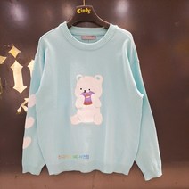 [신디키즈]#일교차가 심한 요즘 같은 날씨에 적당히 보온 효과or라운드 네크라인으로 베이직해 데일리로 입기좋은 아이템!!@달꼼 라운드넥 캐릭터 니트 CIKA22S08@NC서면점