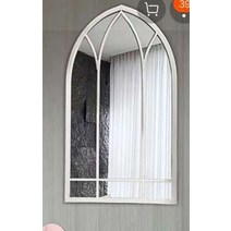 인테리어벽거울 베네치안거울 벽걸이거울 철 장식 유럽식 걸이 드레싱 거실 야외 창 15, 렌즈 60100이 있는 흰색