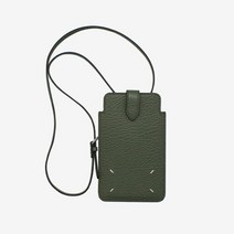 메종 마르지엘라 명품메종 스티치 넥 폰 파우치 카프스킨 카키 S56UI0226P4455T7166