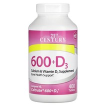 21st Century 600+D3 칼슘 및 비타민D3 보충제 400정 103237