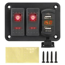 카라반 캠핑카 부품 수리용품 24v 12v 2gang 스위치 패널 라이트 토글 usb 충전기 3.0 분배기 led 표시기 자동차 액세서리 트럭 캐러밴 보트 트레일러 rv, 씨엔, 빨간색