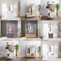 선반형 이동형 서랍형 수납형 행거 옷걸이 Z2-230922-3, 블랙, 8.이동식 스틸 서랍 행거 1200