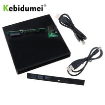 외장cd롬 디비디플레이어 리더기 Kebidu노트북 컴퓨터용 슬림 외장 드라이브 127mm 이동식 커버 광학 케이, 한개옵션0
