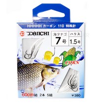 월드피싱 다이치 옥내림 묶음바늘 묶음채비 옥수수낚시, 7호 - 목줄 1.7