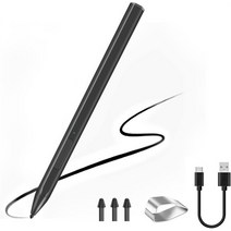 서피스프로 터치펜 액티브 스타일러스 펜 HP Envy 17 Pavilion Spectre X2 X360 Sony Microsoft Surface 9, 한개옵션1, 01 Black