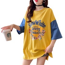 엘비오 여자 귀여운 일곱난장이 루즈핏 나그랑 반팔면티 박시핏 오버핏