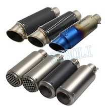 오토바이 머플러 51mm 60mm 배기 sc 레이싱 프로젝트 파이프 탄소 섬유 db 킬러 이스케이프 moto honda pcx msx 125 vespa gts, h sc, 1개