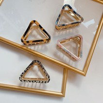 마치상점 [당일무배] 셀룰로오스 삼각 메탈 반머리 반묶음 포니테일 미니 집게핀 4컬러