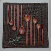 트래블앤쿡 천연 옻칠 우드 커트러리 모음, 어른 숟가락