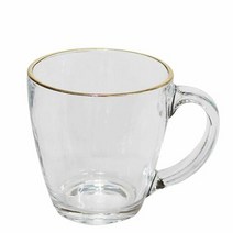 금테 테퍼드머그 450ml 유리머그잔 물컵 머그 유리컵 머그잔, 단품