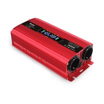 녹원(LVYUAN) 수정사인파 인버터 1500W~3000W 12V 24V 220V 60Hz 차량용 캠핑용 차박 캠핑 자동차 인버터 2콘센트, 레드 2콘센트