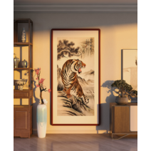 호랑이액자 거실 현관 좋은기운주는그림 액운막는그림, 90x180cm, 레드, A