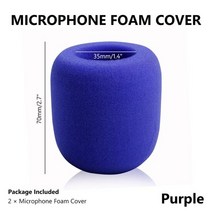 아이돌 마이크 2pcs 커버 프로텍터 교체 헤드셋 핸드 헬드 폼 커버 앞 유리 앞 유리 스폰지 커버, 퍼플
