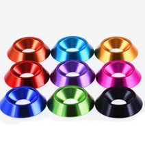 특수 와샤M3 M4 M5 M6 M8 알루미늄 다채로운 카운터 싱크 우산 납작한 머리 나사 오목한 원추형 장식 그루, 01 M4 10PCS_09 Gold